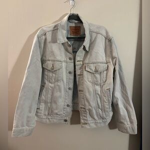Levi Strauss Trucker Light Blue Denim Jacket w/Floral Embroidery Size XLarge